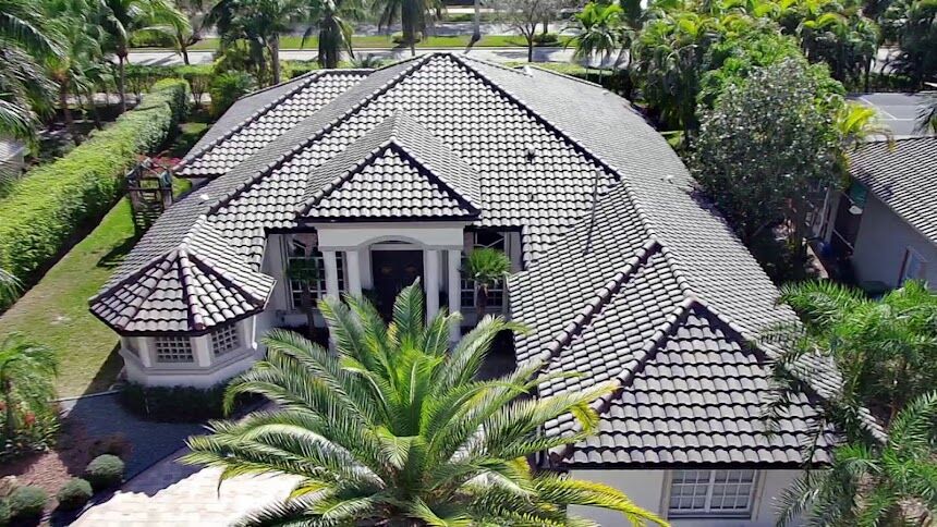 Residential roof from above