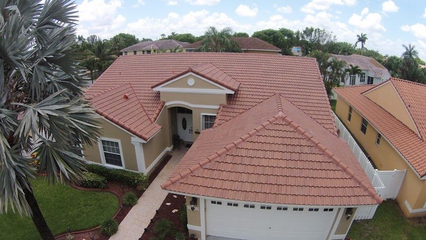 Aerial view of roof installation